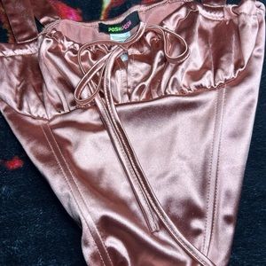 Posh posh boutique metallic pink corset-style bustier cami top